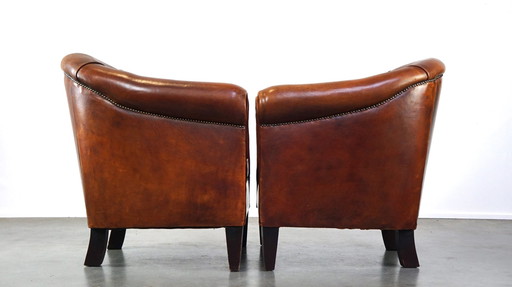 2 x Fauteuil club en peau de mouton