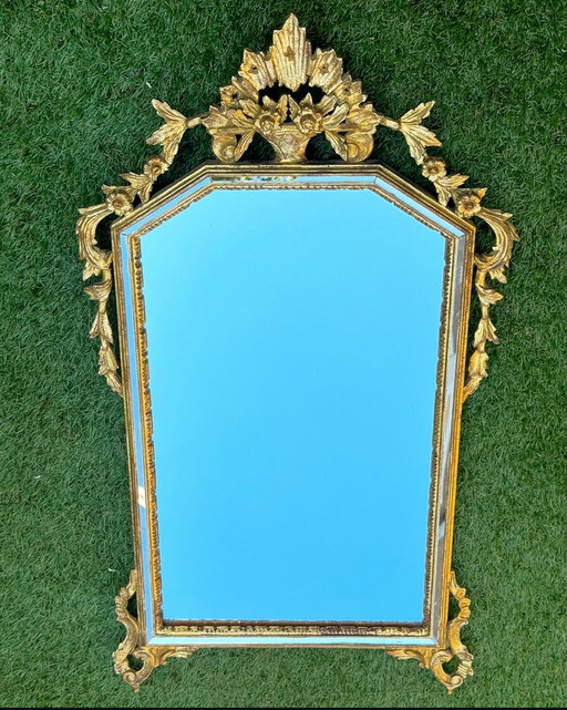 Miroir vintage italien doré La Barge