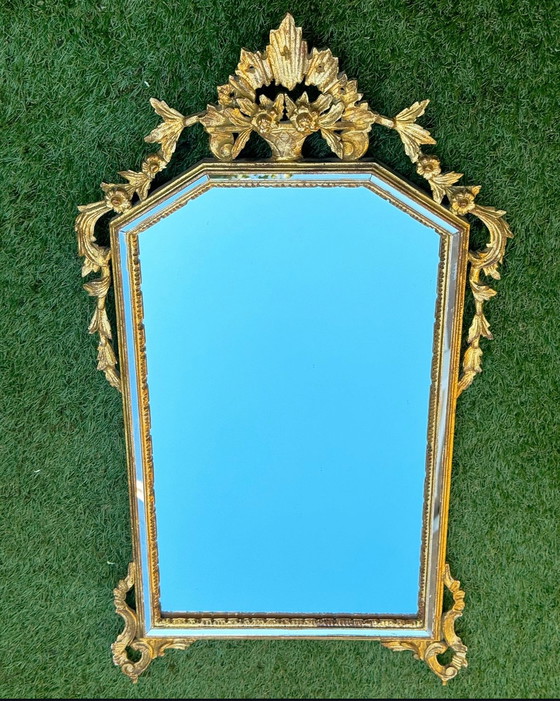 Image 1 of Miroir vintage italien doré La Barge