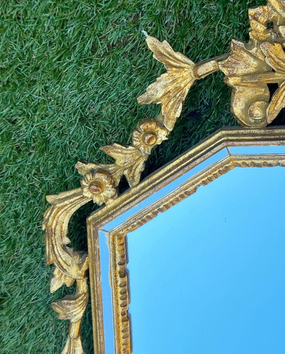 Image 1 of Miroir vintage italien doré La Barge