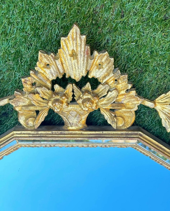 Image 1 of Miroir vintage italien doré La Barge
