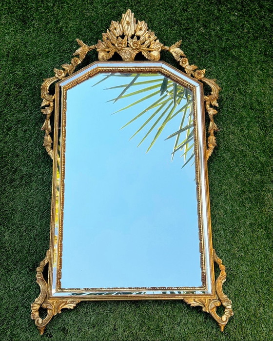 Image 1 of Miroir vintage italien doré La Barge