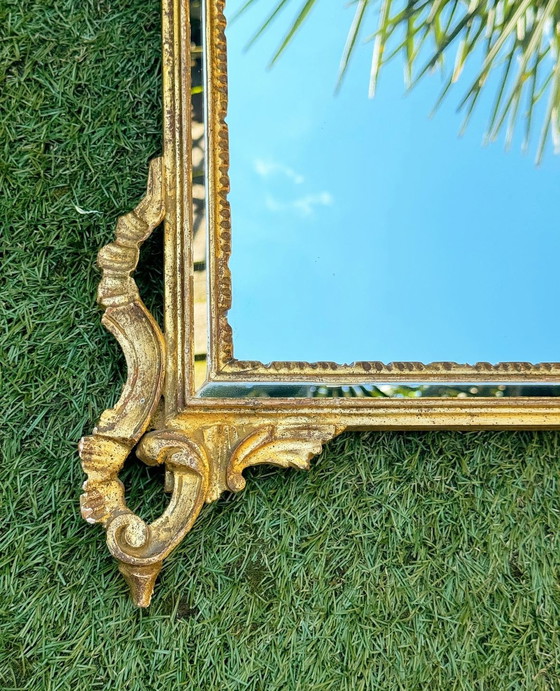 Image 1 of Miroir vintage italien doré La Barge