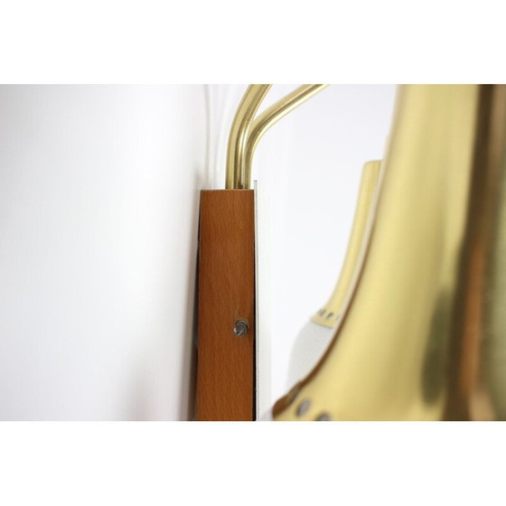 Image 1 of Vintage wall lamp in glass and brass, Czechoslovakia 1970