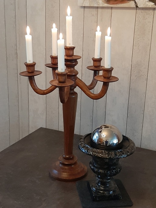 Set of Solid Wood Candlesticks