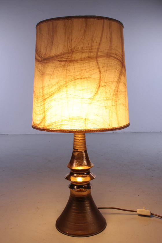 Image 1 of Grande lampe de table en céramique tournée à la main, 1970