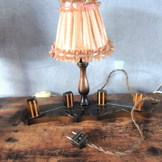 Image 1 of Bellissima lampada da tavolo degli anni &#39;50 con cornice su entrambi i lati.