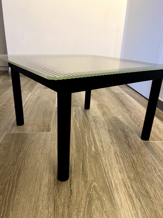 Image 1 of Hay Kofi Coffee Table Black Lacquered Oak 60X60 Fluted Glass