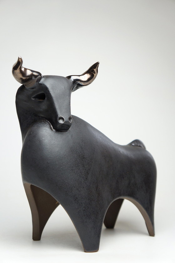 Image 1 of Large Ceramic Bull Sculpture Urszula Despet