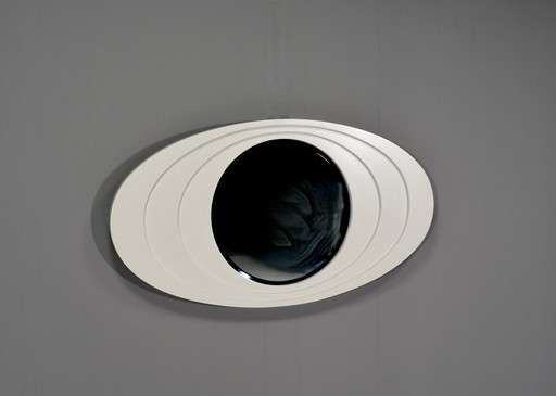 Italian mid-century Space Age oval mirror – Italy, circa 1970