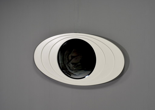 Italian mid-century Space Age oval mirror – Italy, circa 1970