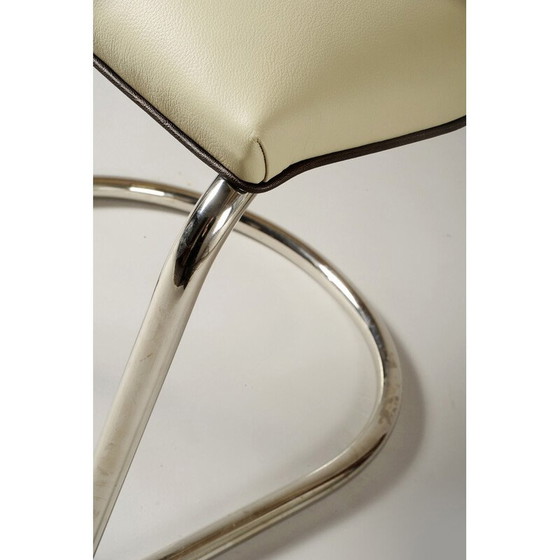 Image 1 of Set of 4 vintage Bauhaus leather armchairs for Thonet, Austria 1920