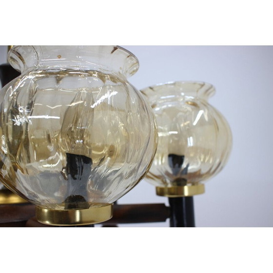 Image 1 of Vintage glass chandelier, Czech 1960