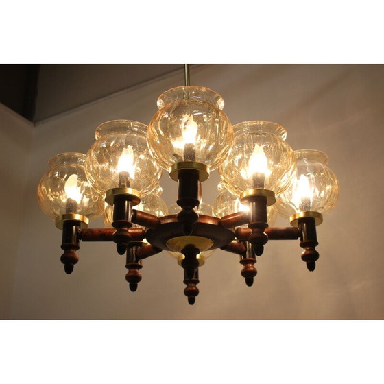 Image 1 of Vintage glass chandelier, Czech 1960