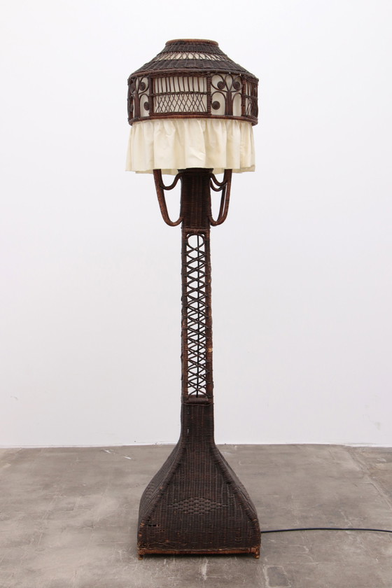 Vintage bamboo floor lamp discount