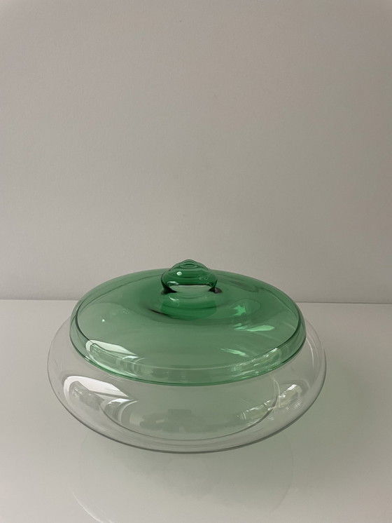 Image 1 of Jar Glass With Green Lid