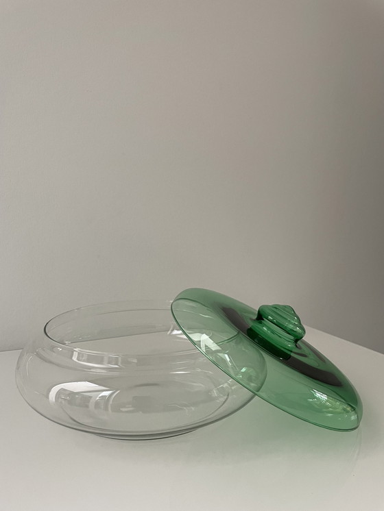 Image 1 of Jar Glass With Green Lid