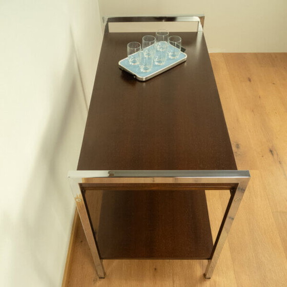 Image 1 of 1960s Chrome and Stained Mahogany Shelf