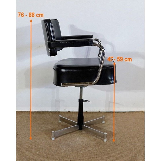 Image 1 of Vintage leather swivel chair, 1960s