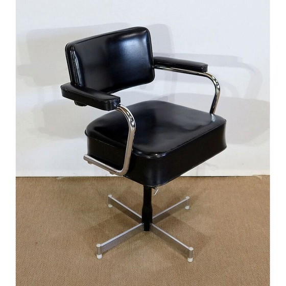 Image 1 of Vintage leather swivel chair, 1960s
