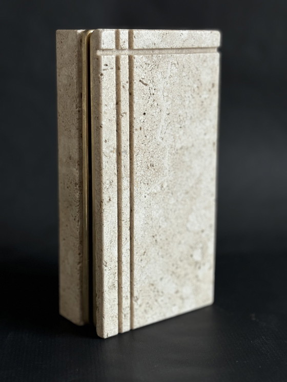 Image 1 of Enzo Mari large travertine box