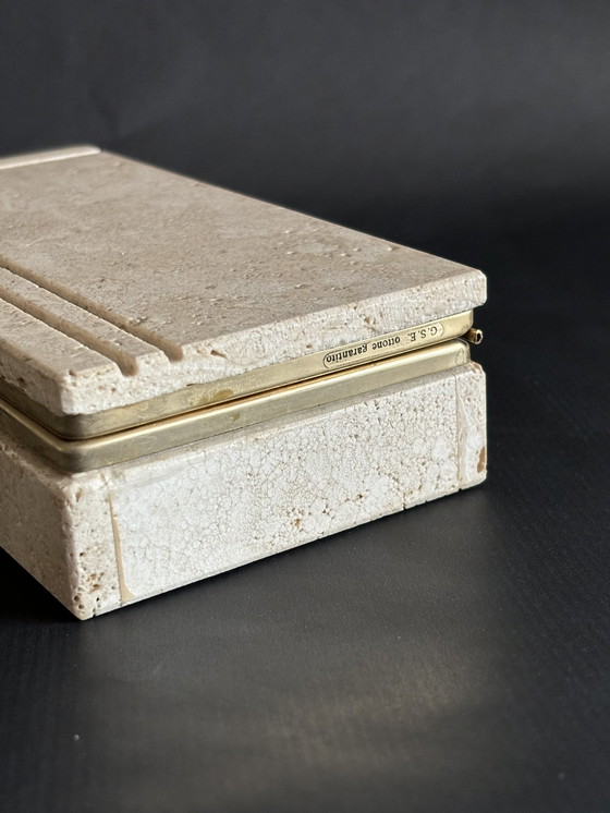 Image 1 of Enzo Mari large travertine box