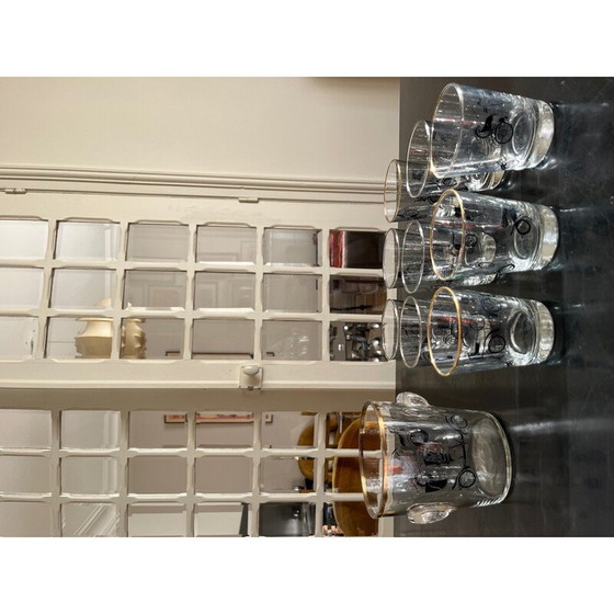 Image 1 of Secchiello per il ghiaccio vintage con 9 bicchieri, 1950