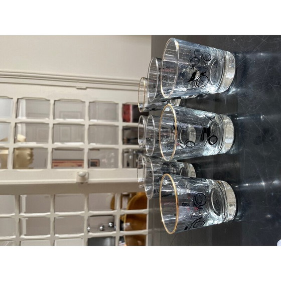 Image 1 of Secchiello per il ghiaccio vintage con 9 bicchieri, 1950