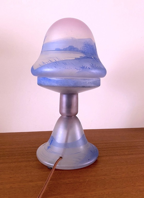 Image 1 of Lampe Art Nouveau avec paysage exotique