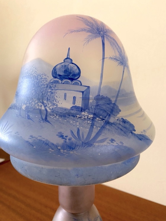 Image 1 of Lampe Art Nouveau avec paysage exotique