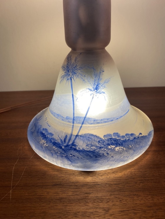 Image 1 of Lampe Art Nouveau avec paysage exotique