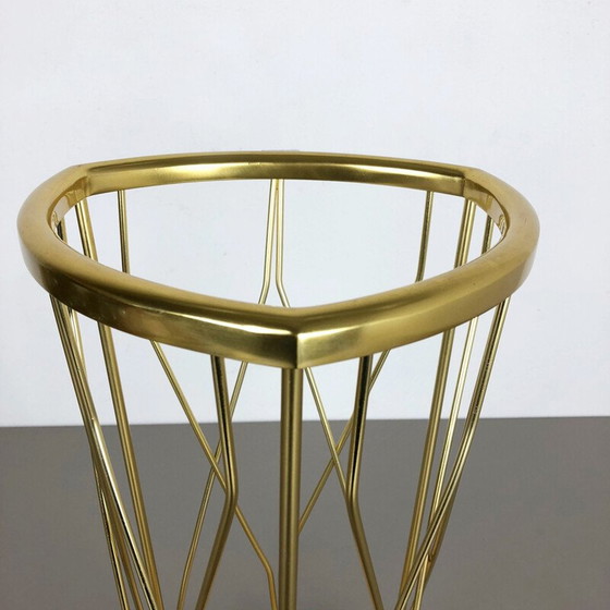 Image 1 of Vintage metal and brass umbrella stand, Germany 1950