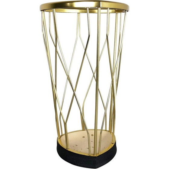 Image 1 of Vintage metal and brass umbrella stand, Germany 1950