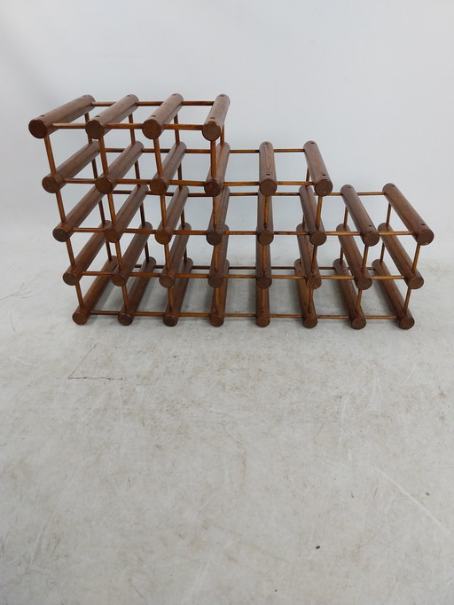 1 X 1970'S Wooden Wine Rack 22 Bottles In Richard Nissen Style