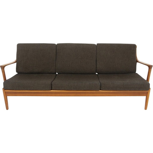 Vintage "Kuba" 3-seater sofa in teak and fabric by Bertil Fridhagen for Bröderna Andersson, Sweden 1960