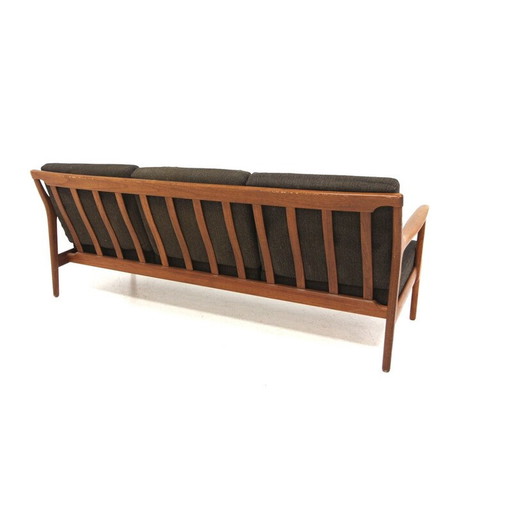 Vintage "Kuba" 3-seater sofa in teak and fabric by Bertil Fridhagen for Bröderna Andersson, Sweden 1960