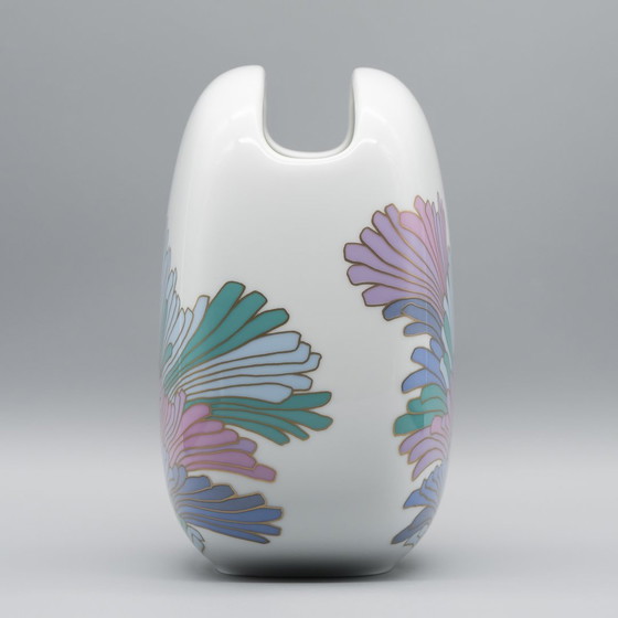 Image 1 of Rare Rosemonde Nairac Rosenthal Studio-Line Porcelain Vase Art Déco Style 80'S