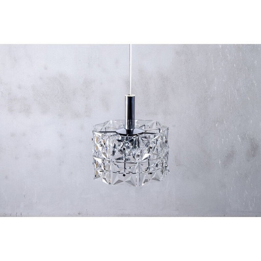 Vintage geometric prism crystal chandelier by Kinkeldey