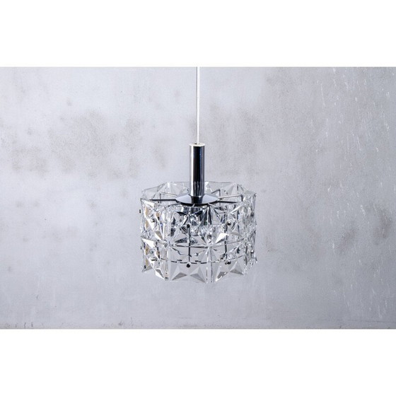 Image 1 of Lampadario di cristallo a prisma geometrico vintage di Kinkeldey