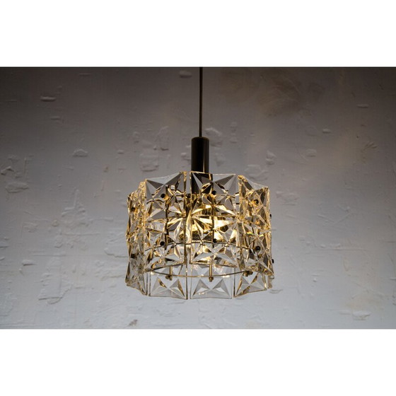 Image 1 of Lampadario di cristallo a prisma geometrico vintage di Kinkeldey