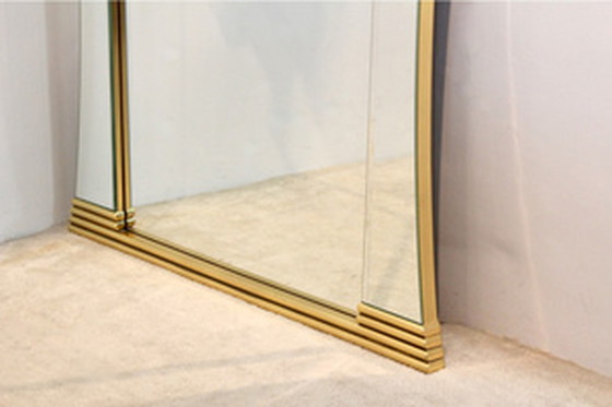 Image 1 of Deknudt Belgium Brass Graphical Tulip Mirror