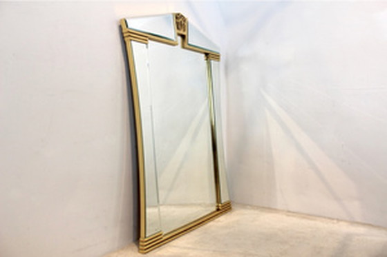 Image 1 of Deknudt Belgium Brass Graphical Tulip Mirror