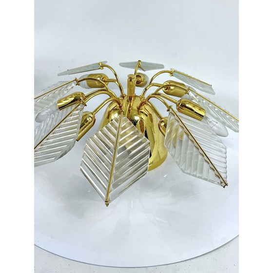 Image 1 of Pair of vintage brass ceiling lamps by Zero Quattro, Italy 1970