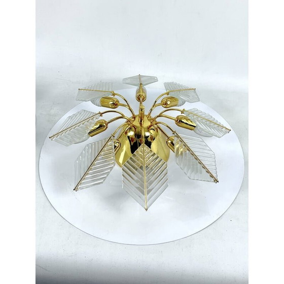 Image 1 of Pair of vintage brass ceiling lamps by Zero Quattro, Italy 1970