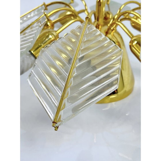 Image 1 of Pair of vintage brass ceiling lamps by Zero Quattro, Italy 1970