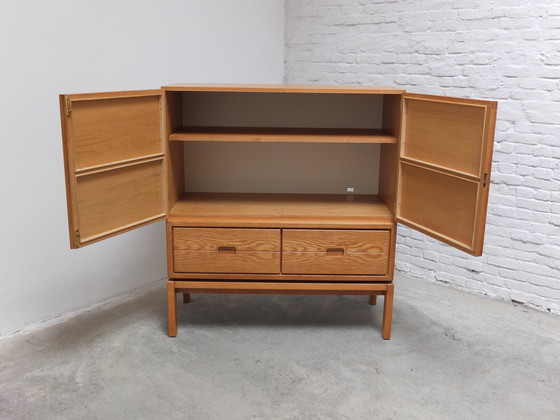 Image 1 of Decorative 'N-Line' Bar Cabinet In Oak By P&J Neirinck, 1968