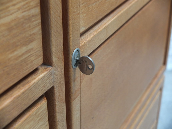 Image 1 of Decorative 'N-Line' Bar Cabinet In Oak By P&J Neirinck, 1968