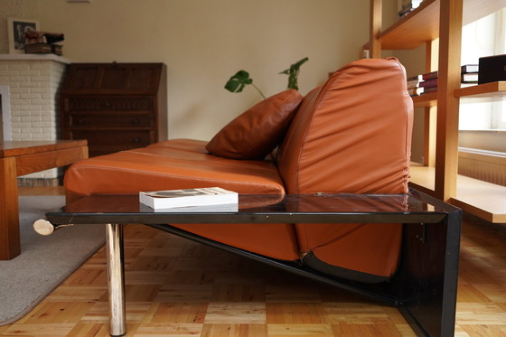 Image 1 of Harvink The Mission 3-Seater Brown Leather & Chrome