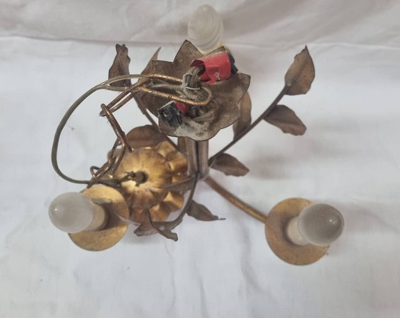 Image 1 of Gilded iron chandelier, Foliage, Italy