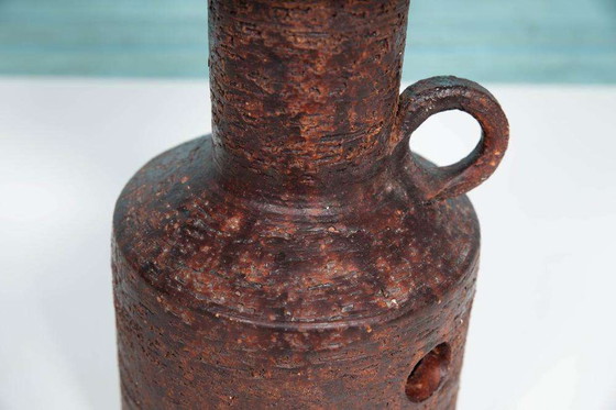 Image 1 of Fat lava space age globe lamp, vintage ceramic table lamp 60s